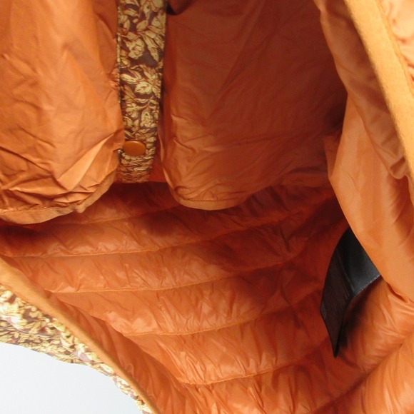 Burton Down Vest Puffer Women S Orange Floral Lightweight Zip Up Outdoor 252 - Picture 6 of 12